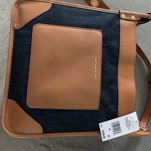 Michael Kors denim leather large crossbody bag